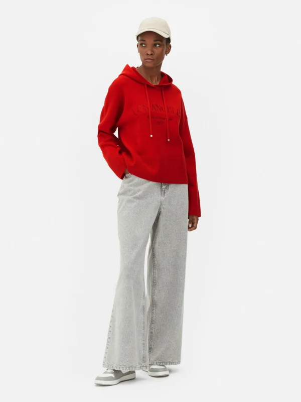 Sweat à Capuche Tricoté à Message