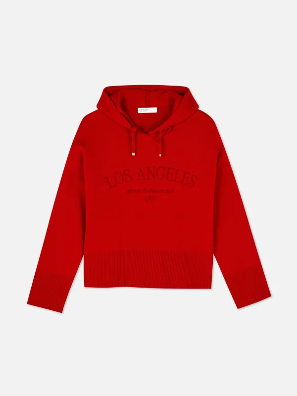 Sweat à Capuche Tricoté à Message