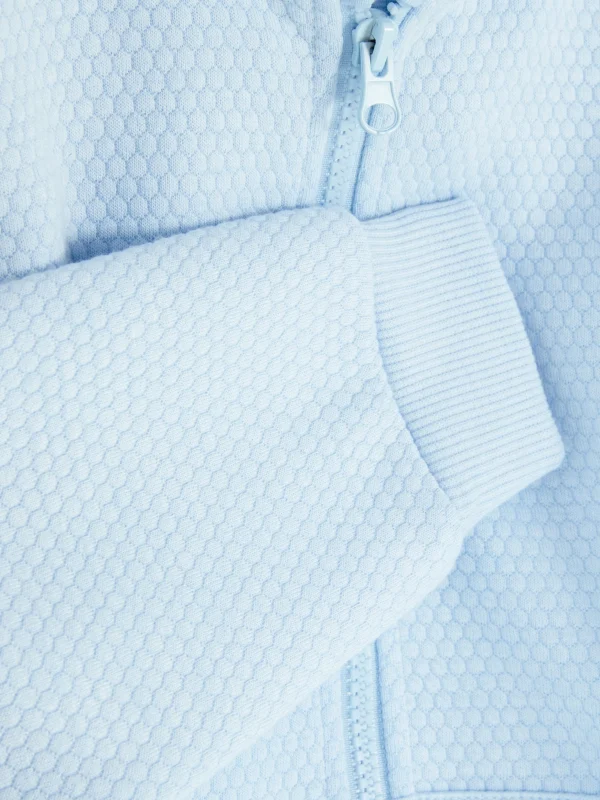 Sweat Zippé Texturé à Capuche