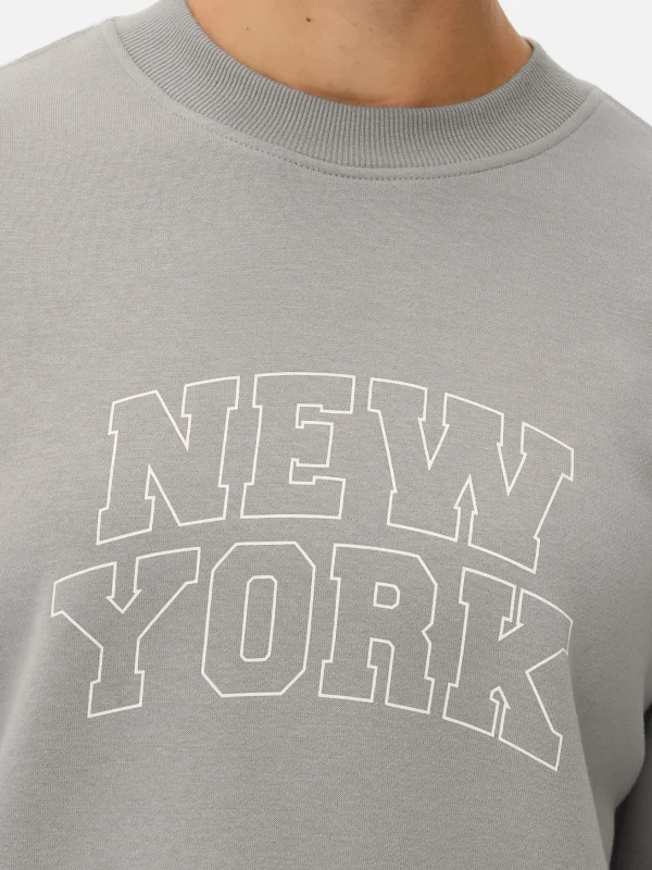 Sweat-shirt à Col Ras-du-cou Avec Message