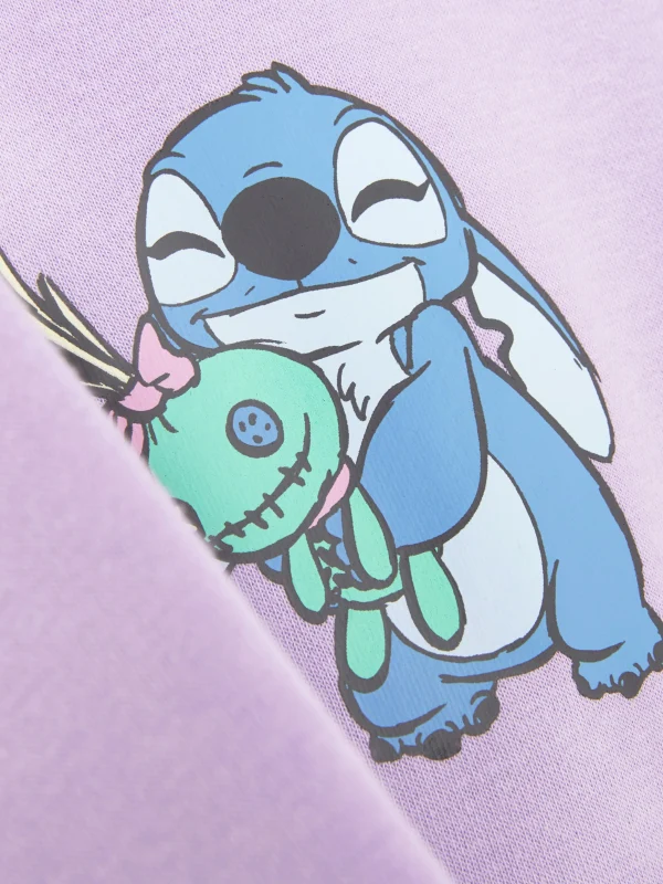 Sweat-shirt à Col Ras-du-cou Disney Stitch & Angel