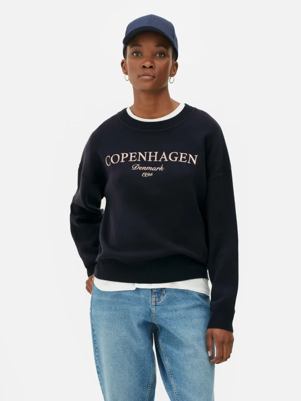 Sweat-shirt à Message Sur Le Devant