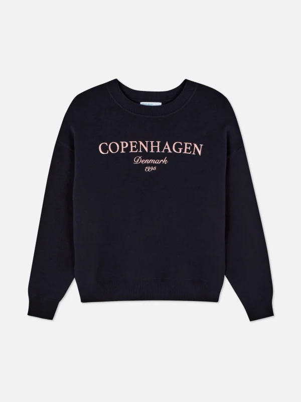 Sweat-shirt à Message Sur Le Devant