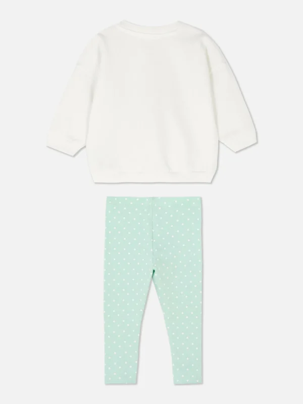 Sweat-shirt à Motif Ballerine Et Legging à Pois