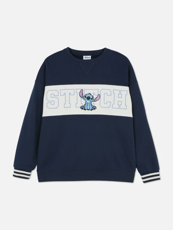 Sweat-shirt à Texte Contrasté Disney Stitch