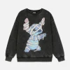 Sweat-shirt Délavé à L'acide Disney Lilo & Stitch