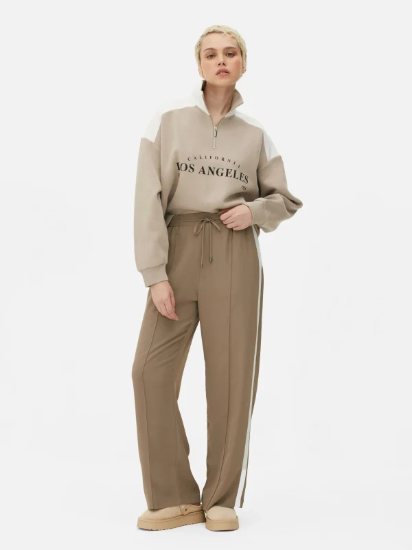 Sweat-shirt Graphique à Col Cheminée