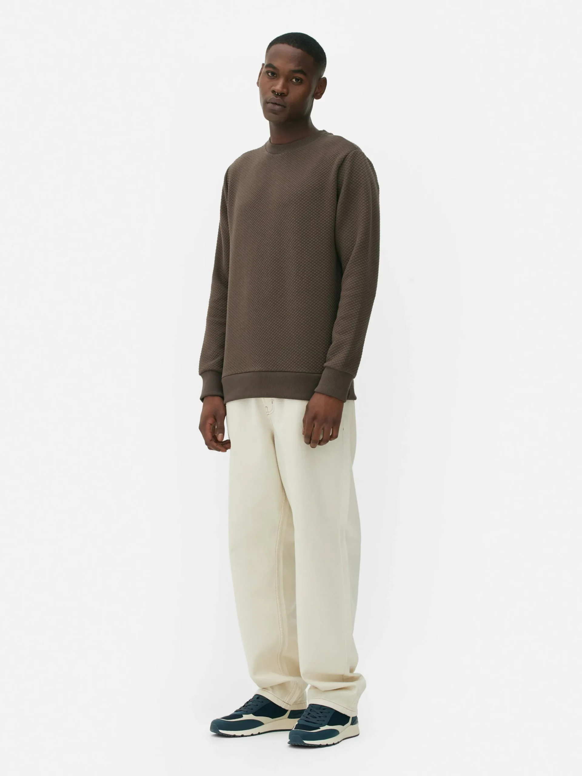 sweatshirt_matelass__moti_0.webp Sweat-shirt Matelassé à Motif Losanges