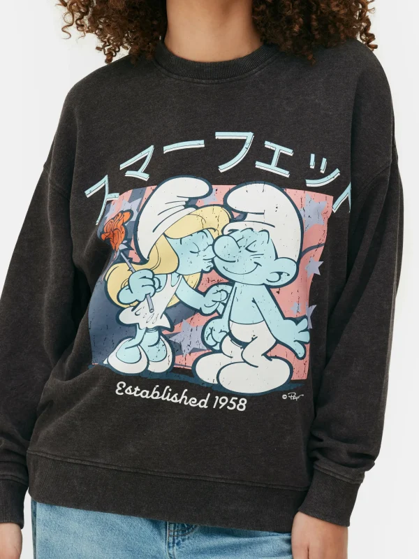 Sweat-shirt Oversize Graphique Les Schtroumpfs