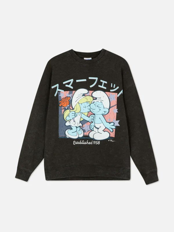 Sweat-shirt Oversize Graphique Les Schtroumpfs