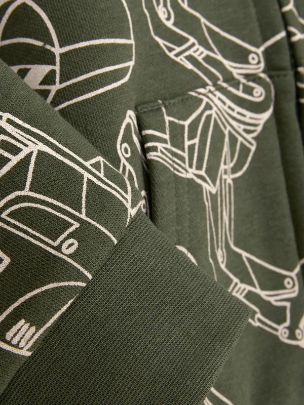 Sweat-shirt Zippé à Capuche Graphique à Coordonner