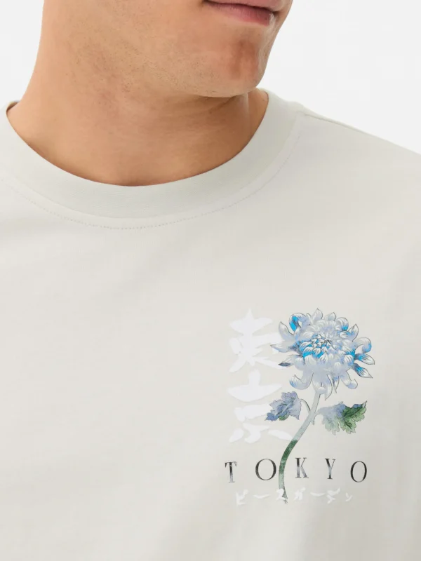 T-shirt à Imprimé Floral Tokyo