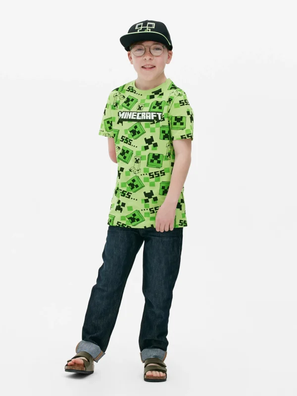 T-shirt à Imprimé Minecraft Creeper