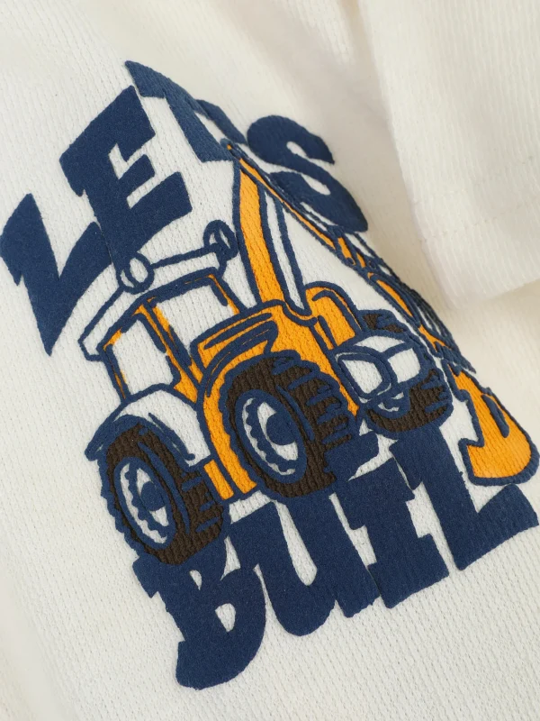 T-shirt à Manches Courtes Et Motif Pelleteuse