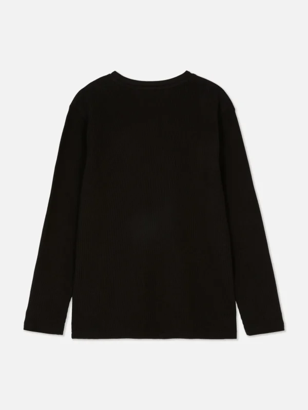 T-shirt à Manches Longues Et à Texture Gaufrée