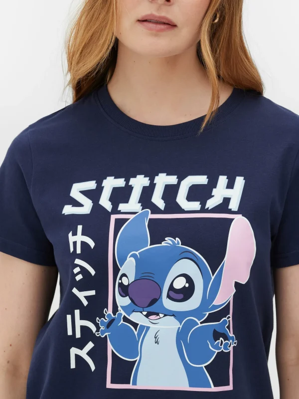 T-shirt à Motif Style Manga Disney Lilo & Stitch