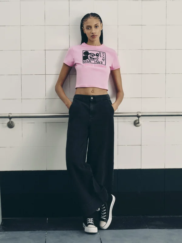 T-shirt Court Disney Mickey Mouse X Keith Haring