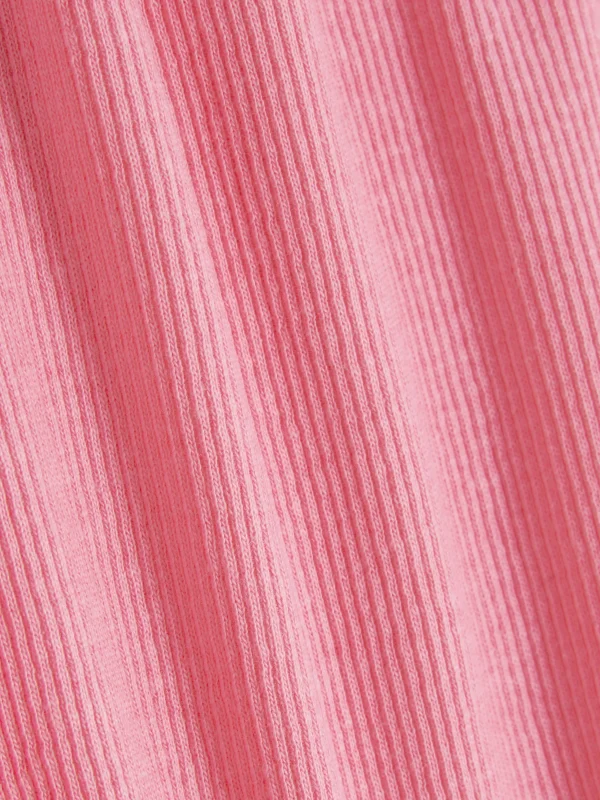 T-shirt Côtelé à Finition Festonnée à Coordonner