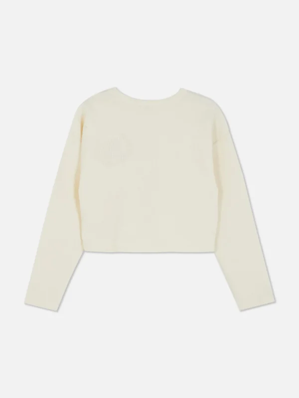 T-shirt Côtelé à Manches Longues