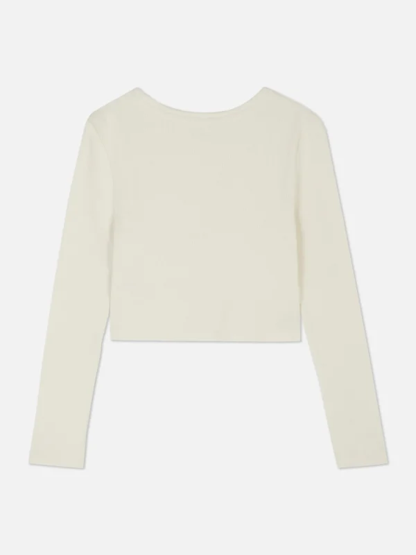 T-shirt Côtelé Boutonné