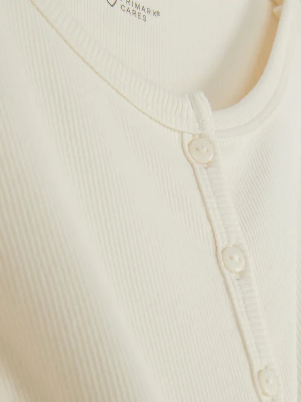 T-shirt Côtelé Boutonné