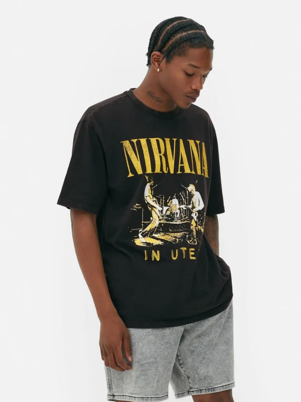 T-shirt Effet Délavé Nirvana
