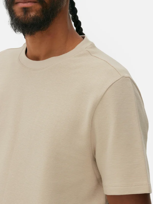 T-shirt En Maille Ottoman Côtelée