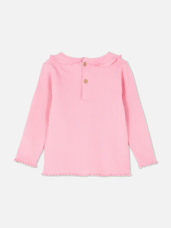 T-shirt Imprimé à Ourlet Ondulé