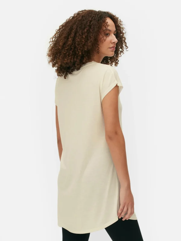 T-shirt Long à Col Ras-du-cou