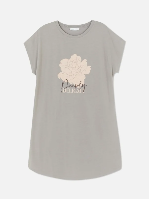 T-shirt Long à Col Ras-du-cou