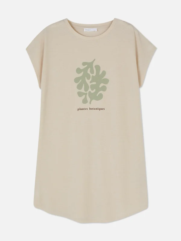 T-shirt Long à Col Ras-du-cou