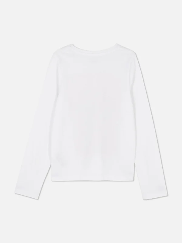 T-shirt Manches Longues à Imprimé Sur Le Buste