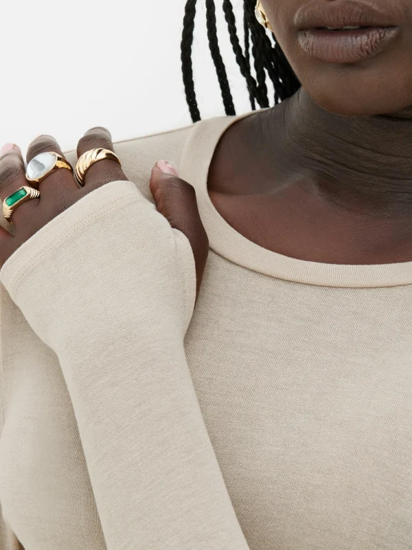 T-shirt Stretch à Manches Longues Rita Ora