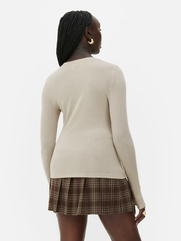 T-shirt Stretch à Manches Longues Rita Ora