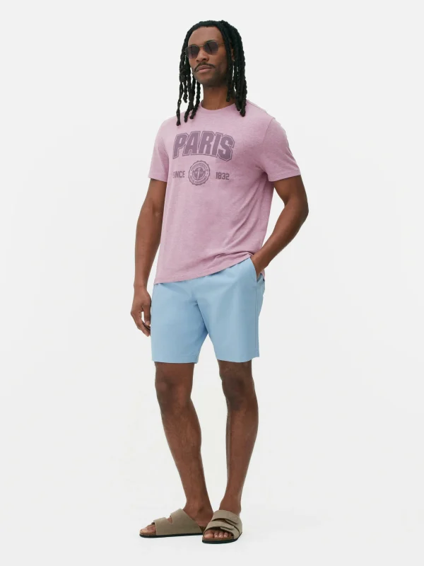 T-shirt Style Universitaire à Manches Courtes Paris