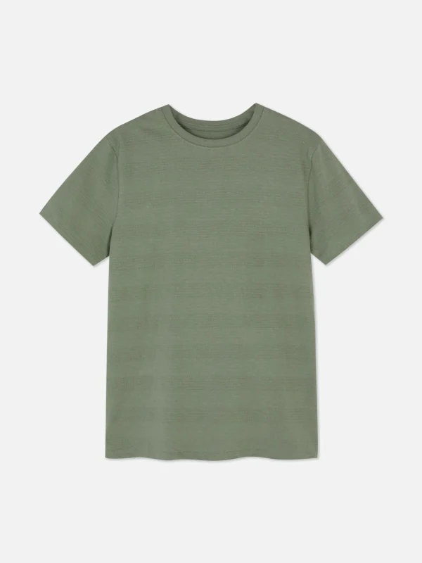 T-shirt Texturé Rayé