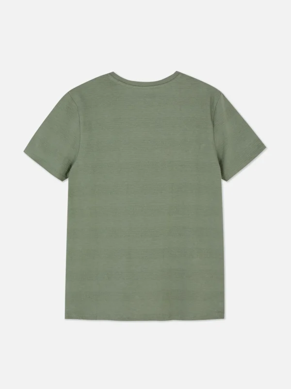 T-shirt Texturé Rayé