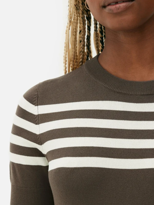 T-shirt Tricoté à Manches Courtes