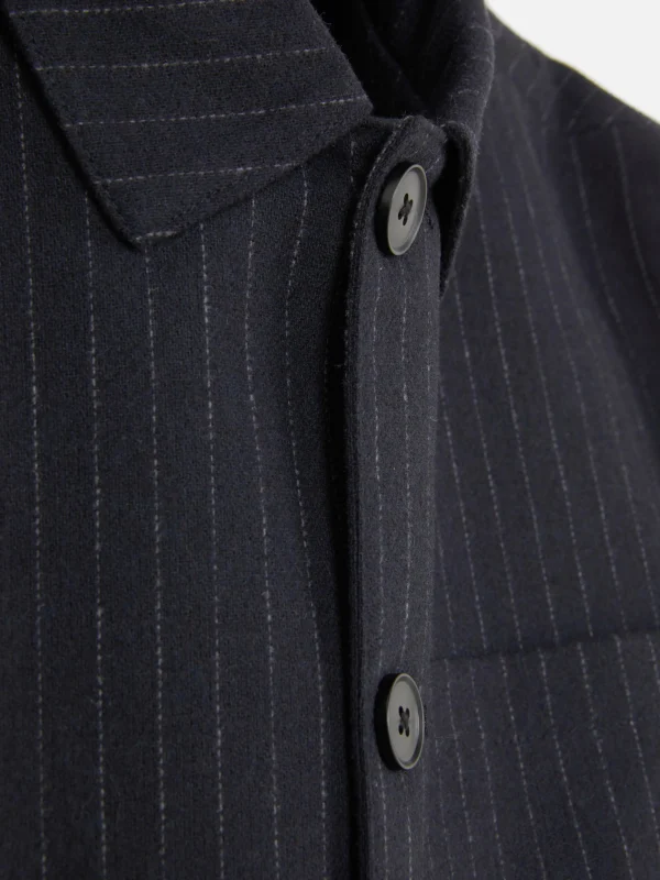 Veste Boutonnée à Rayures Fines Kem