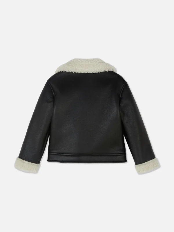 Veste De Motard Effet Mouton Retourné