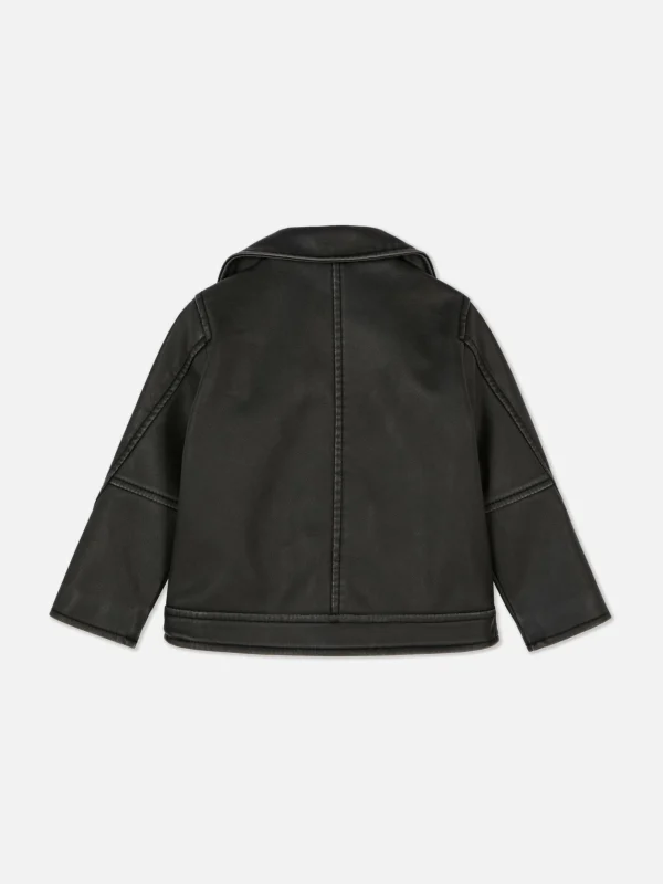 Veste De Motard En Simili Cuir