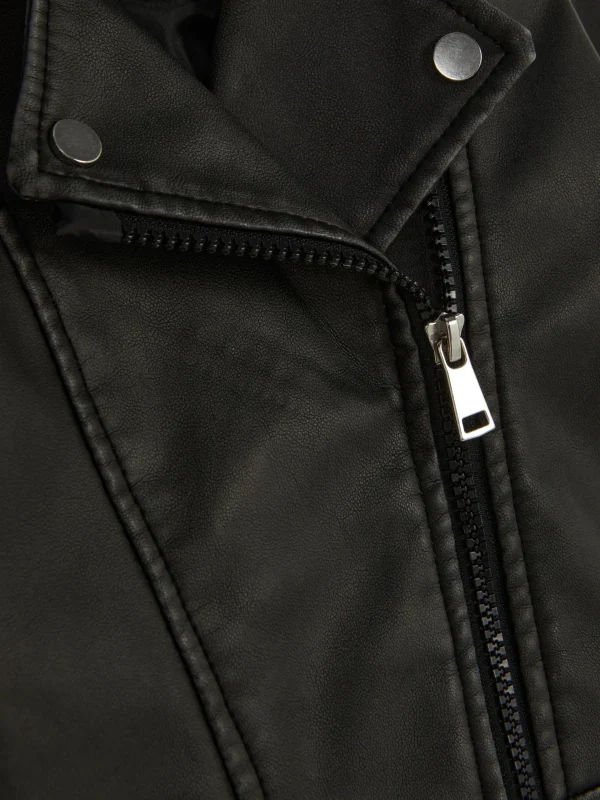 Veste De Motard En Simili Cuir