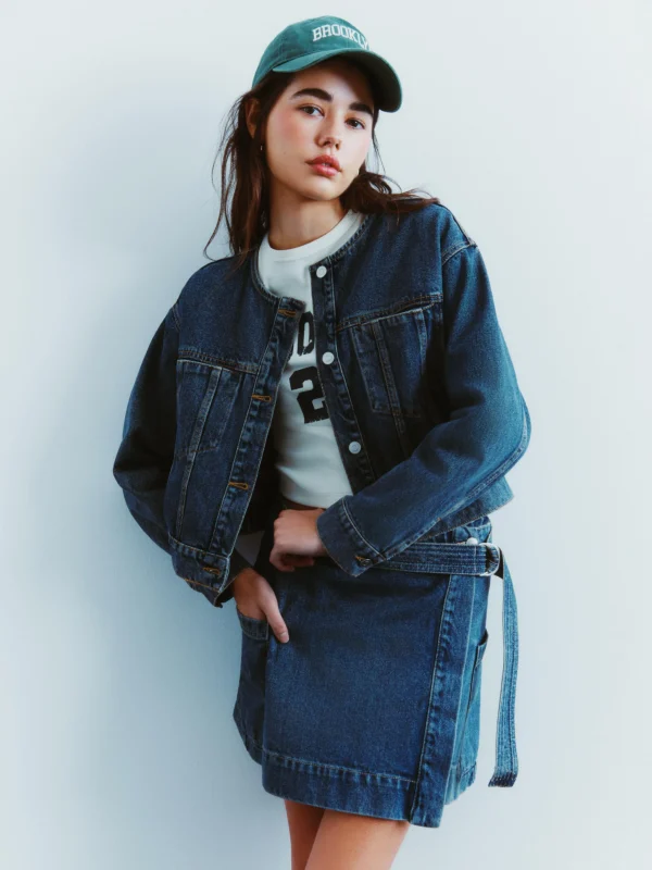 Veste En Jean Sans Col