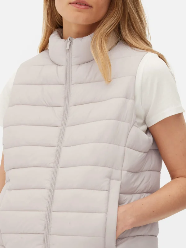 Veste Sans Manches à Col Cheminée