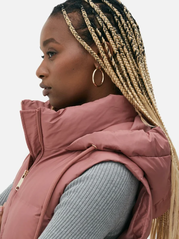 Veste Sans Manches Matelassée à Capuche