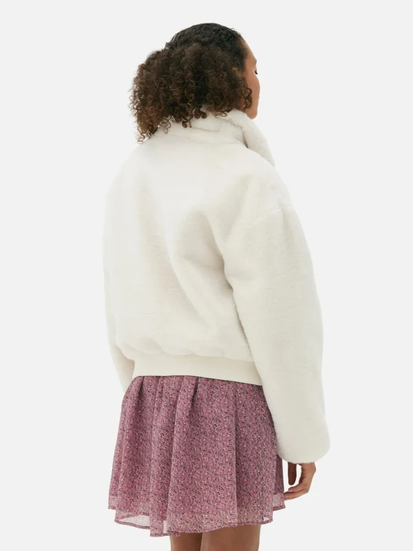 Veste Zippée En Fausse Fourrure